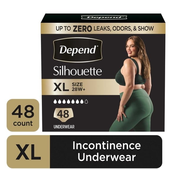 Depend Silhouette Women Incontinence ,XL, 48 ct Pink