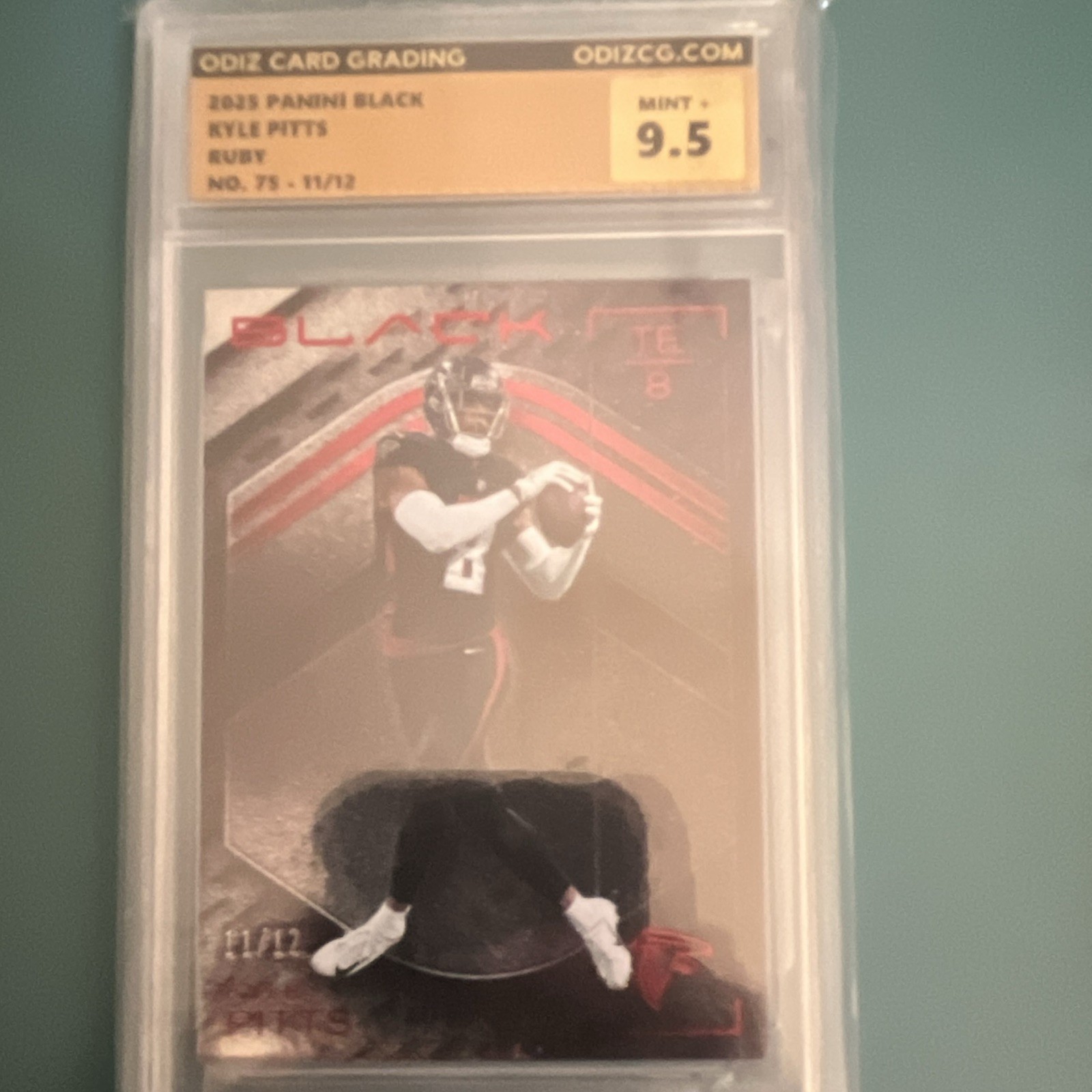 Panini 2023 Black Kyle Pitts Atlanta Falcons Ruby #75 11/12 Graded 9.5 Panini 2023 Black Kyle Pitts Atlanta Falcons Ruby #75 11/12 Graded 9.5