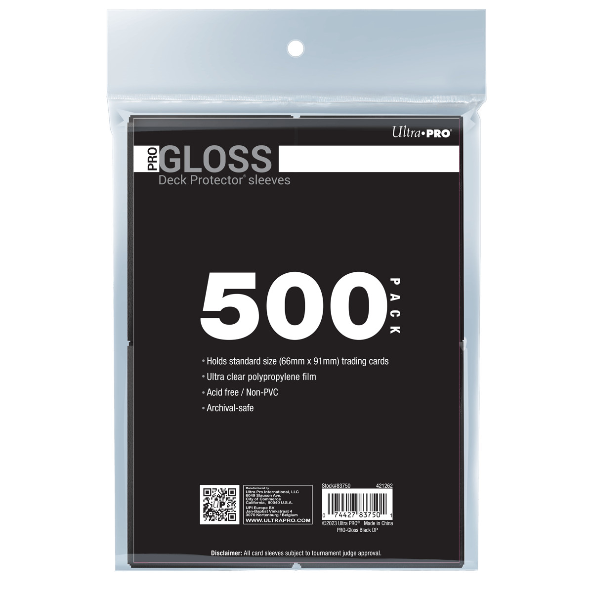 Ultra PRO Gloss Standard Deck Sleeves Protector High Clarity Organizer 500 Ct