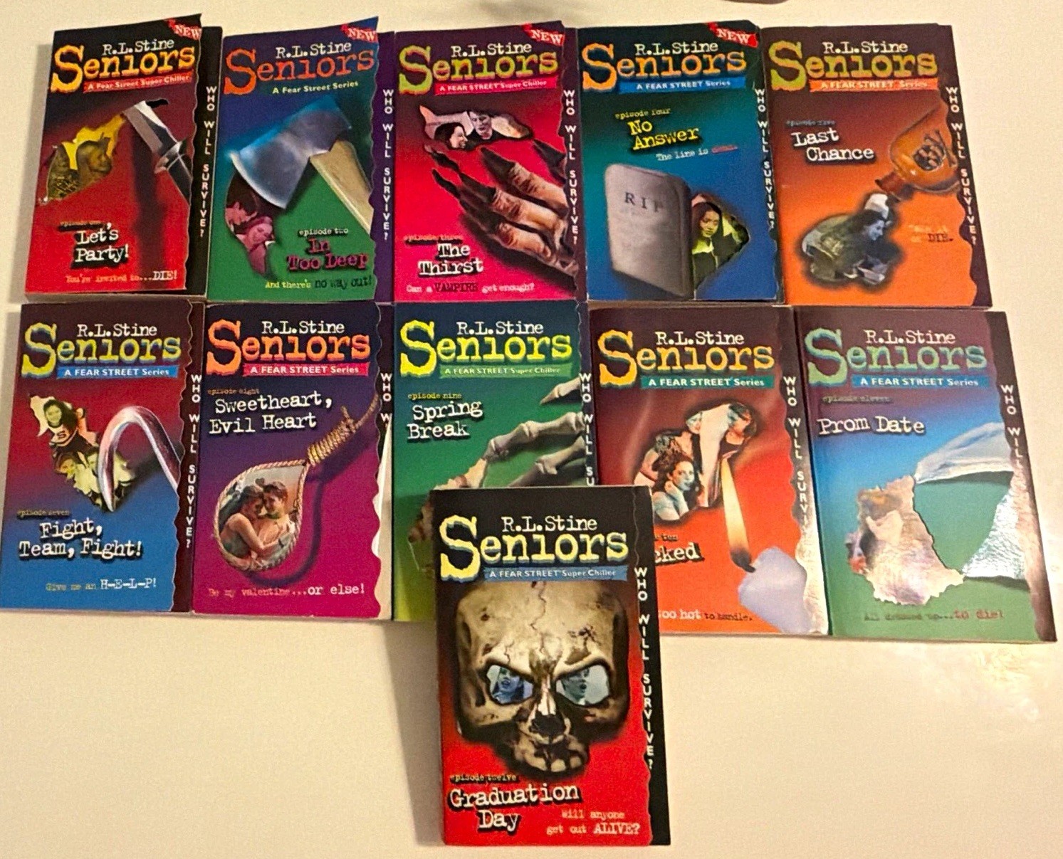 R.L. Stine's Seniors Book (11 total)1999 First Edition Gold Key Books 1-5 7-12 R.L. Stine's Seniors Book (11 total)1999 First Edition Gold Key Books 1-5 7-12