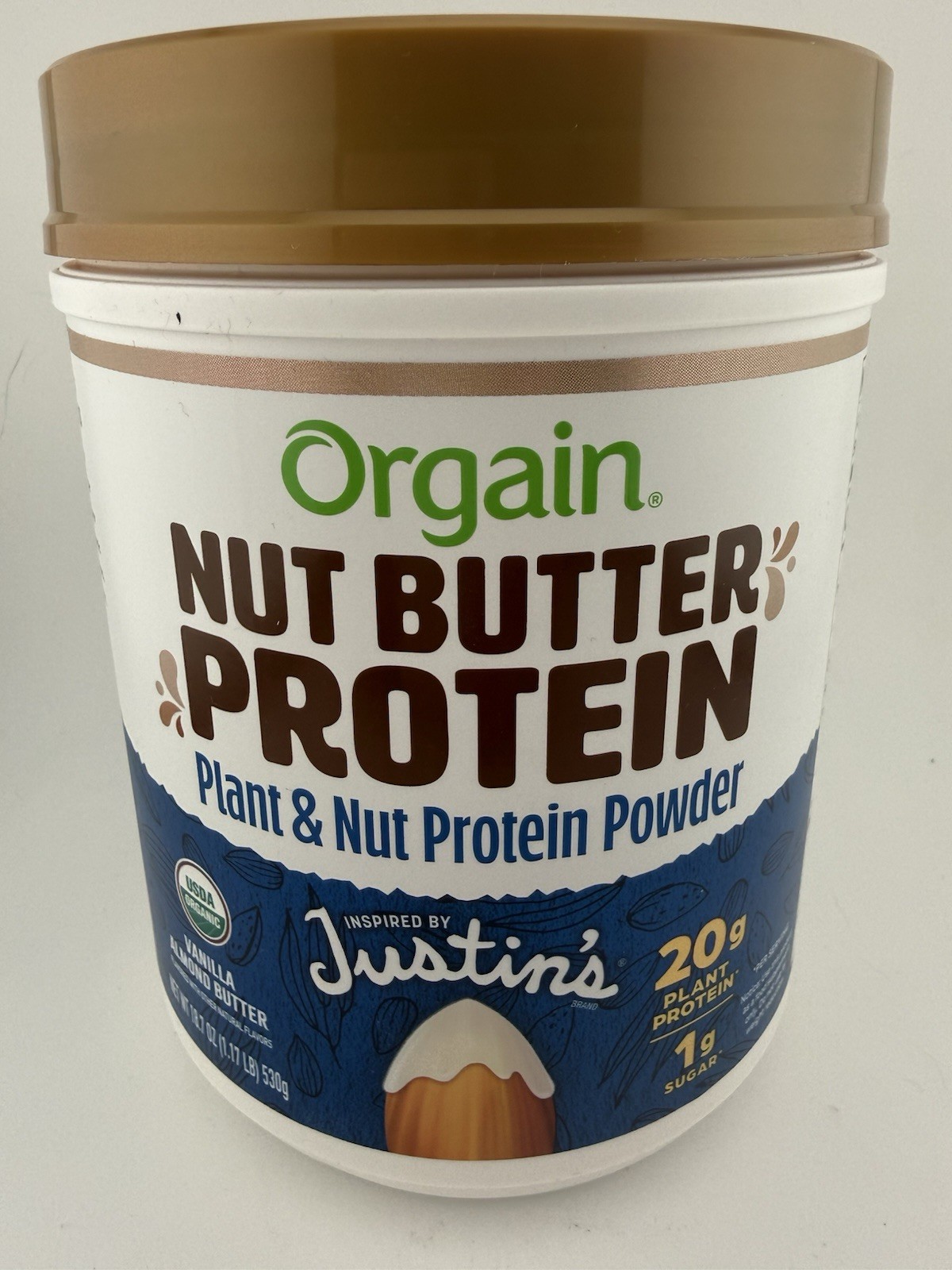 Orgain Nut Butter Protein Powder Vanilla Almond Butter 1.17 Lbs (18.7 Oz)