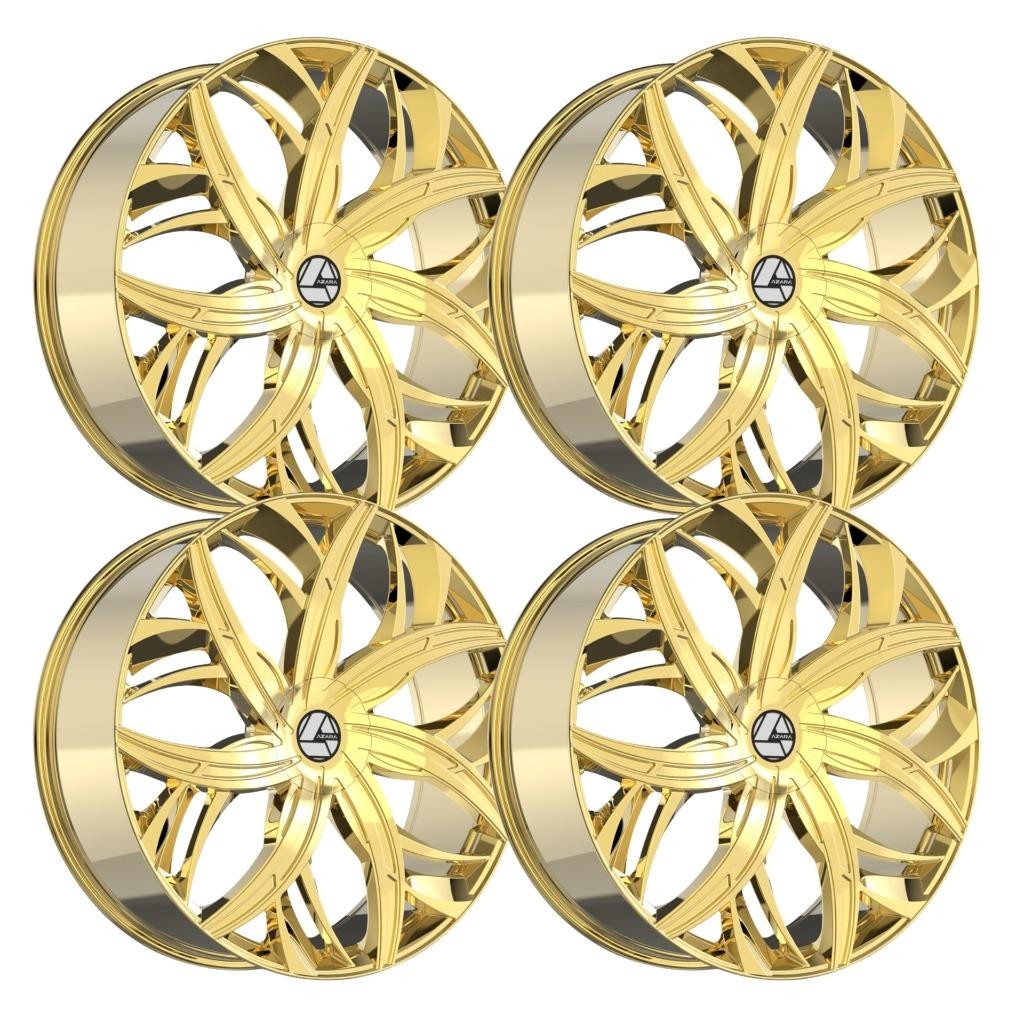 (Set-4) Azara AZA-541 18x8 5x100 35mm Nano Gold Wheels Rims 18 Inch
