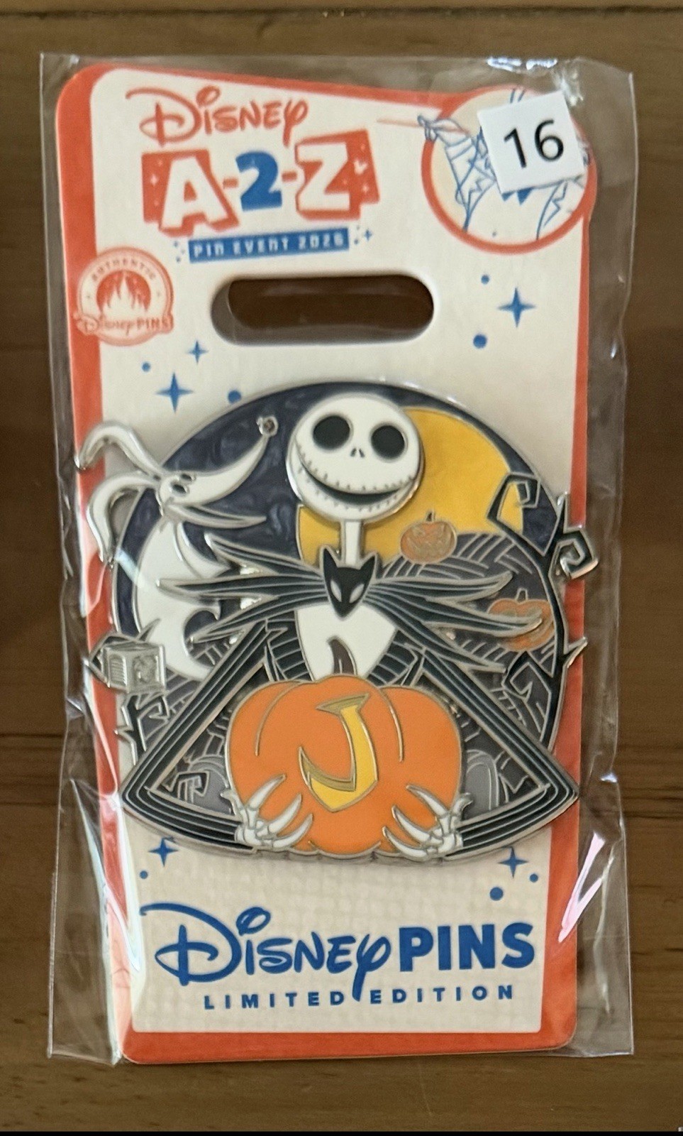 A-2-Z Pin 2026 Disney Parks Alphabet Collection “J” Jack Skellington Zero LE 650