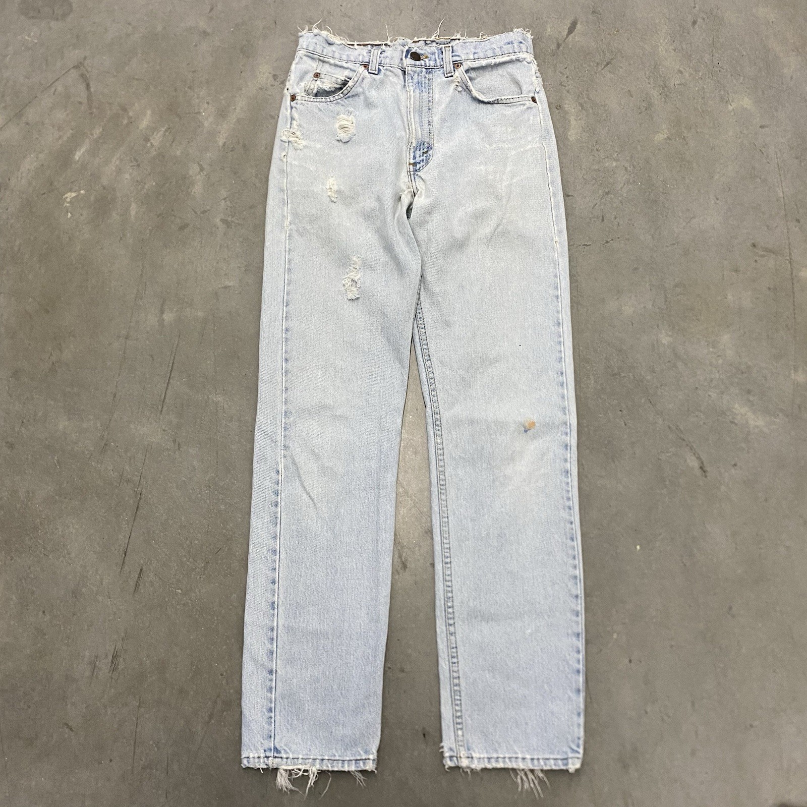 Vintage Levi’s 505 Orange Tab Jeans Mens Actual 28x30.5 Blue Distressed USA Made