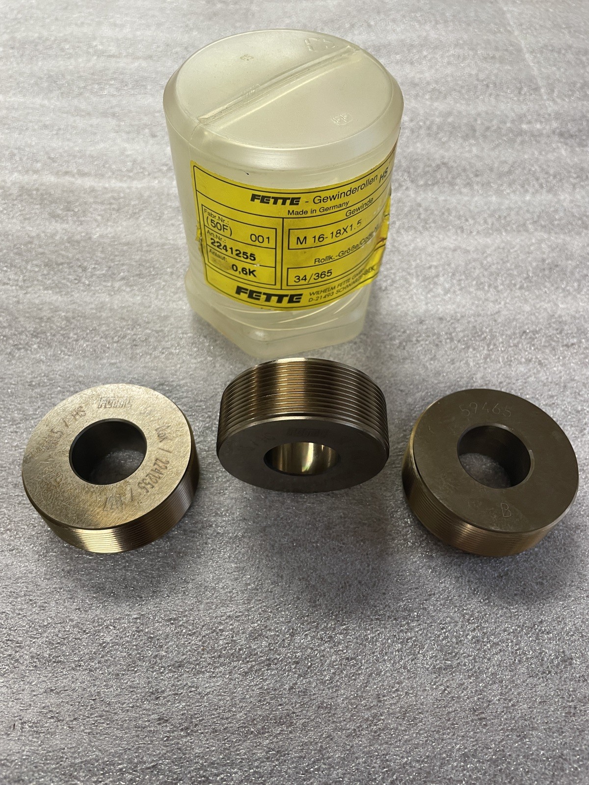 NEW LMT Fette 2241255 M16-M18x1.5 0.6K Axial Thread Rolls Set of 3 Germany