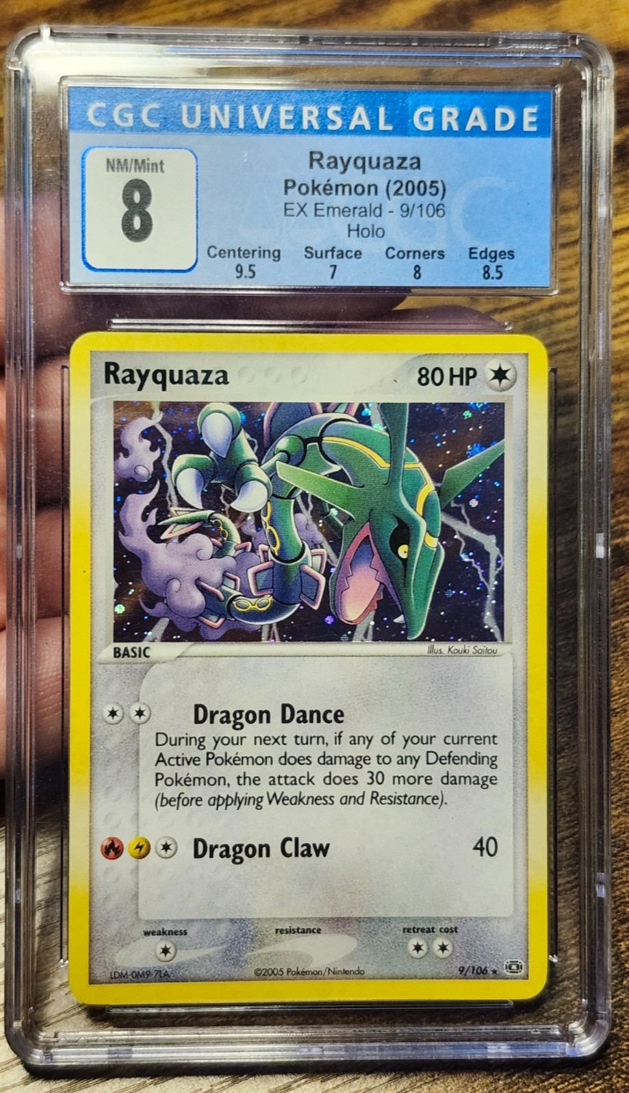 Rayquaza Holo Ex Emerald 9/106 CGC 8 NM/MINT w/ Subgrades Rayquaza Holo Ex Emerald 9/106 CGC 8 NM/MINT w/ Subgrades