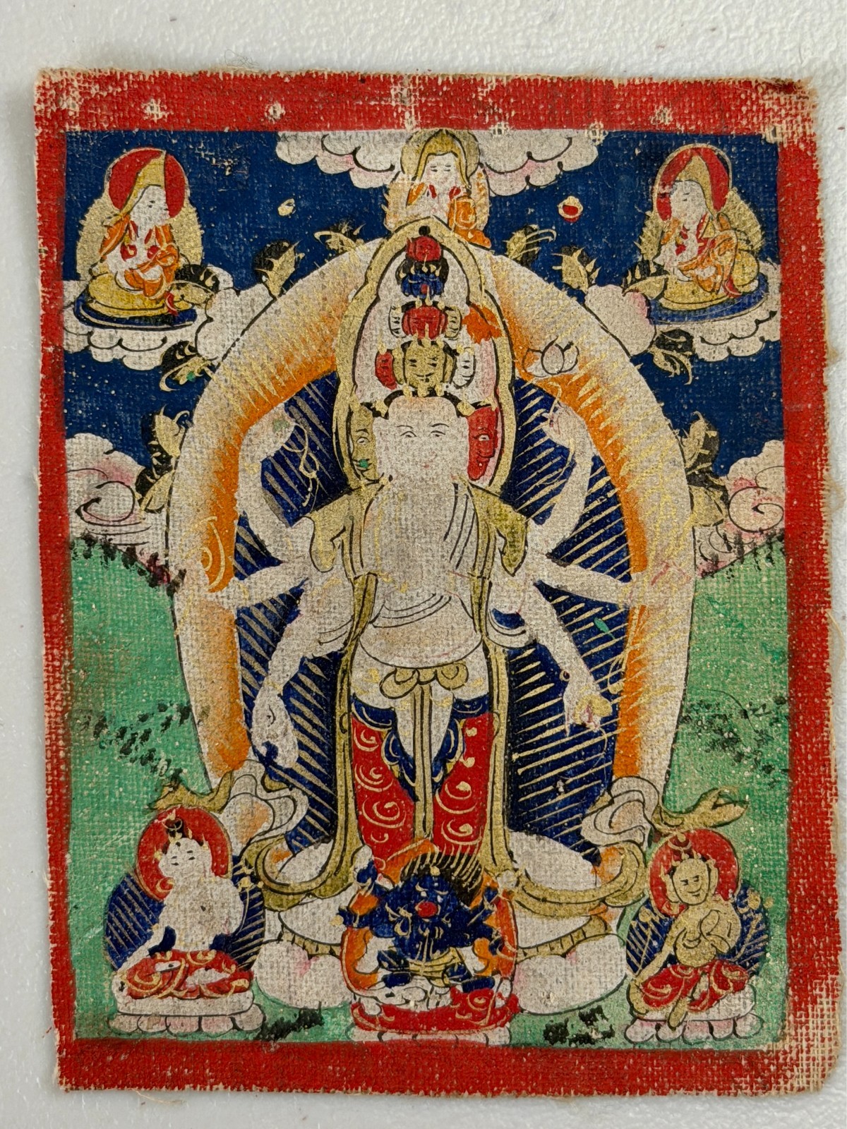 Antique Tibetan Buddhist Tsakli Painting Deity Miniature Thangka 19th C Asian #5 Antique Tibetan Buddhist Tsakli Painting Deity Miniature Thangka 19th C Asian #5