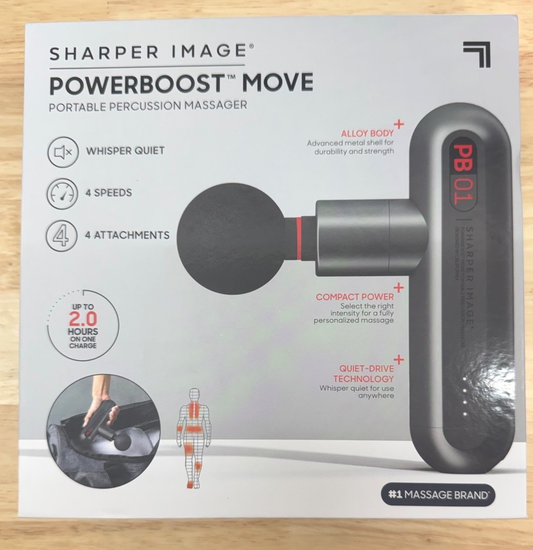 Sharper Image Powerboost Move Massage Gun Unopened