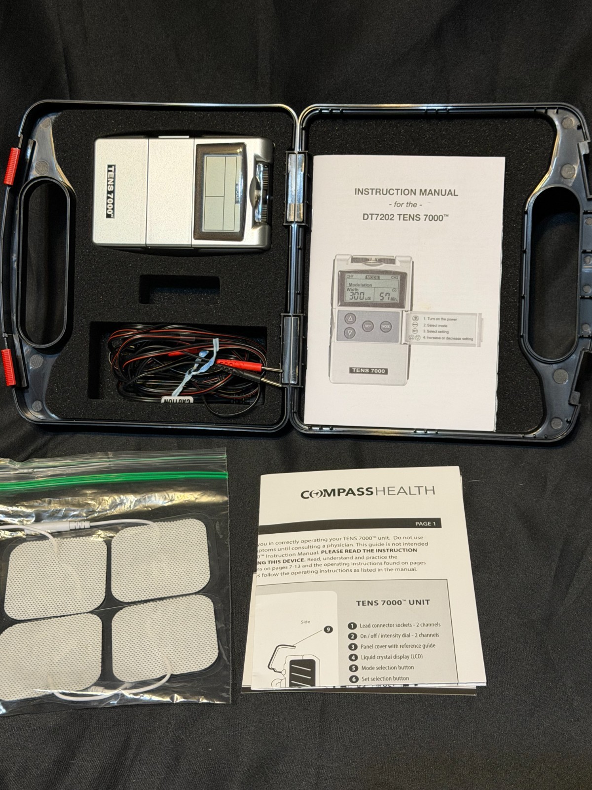 TENS 7000 Digital TENS Unit with Accessories - 2 Channels w/Carrying Case