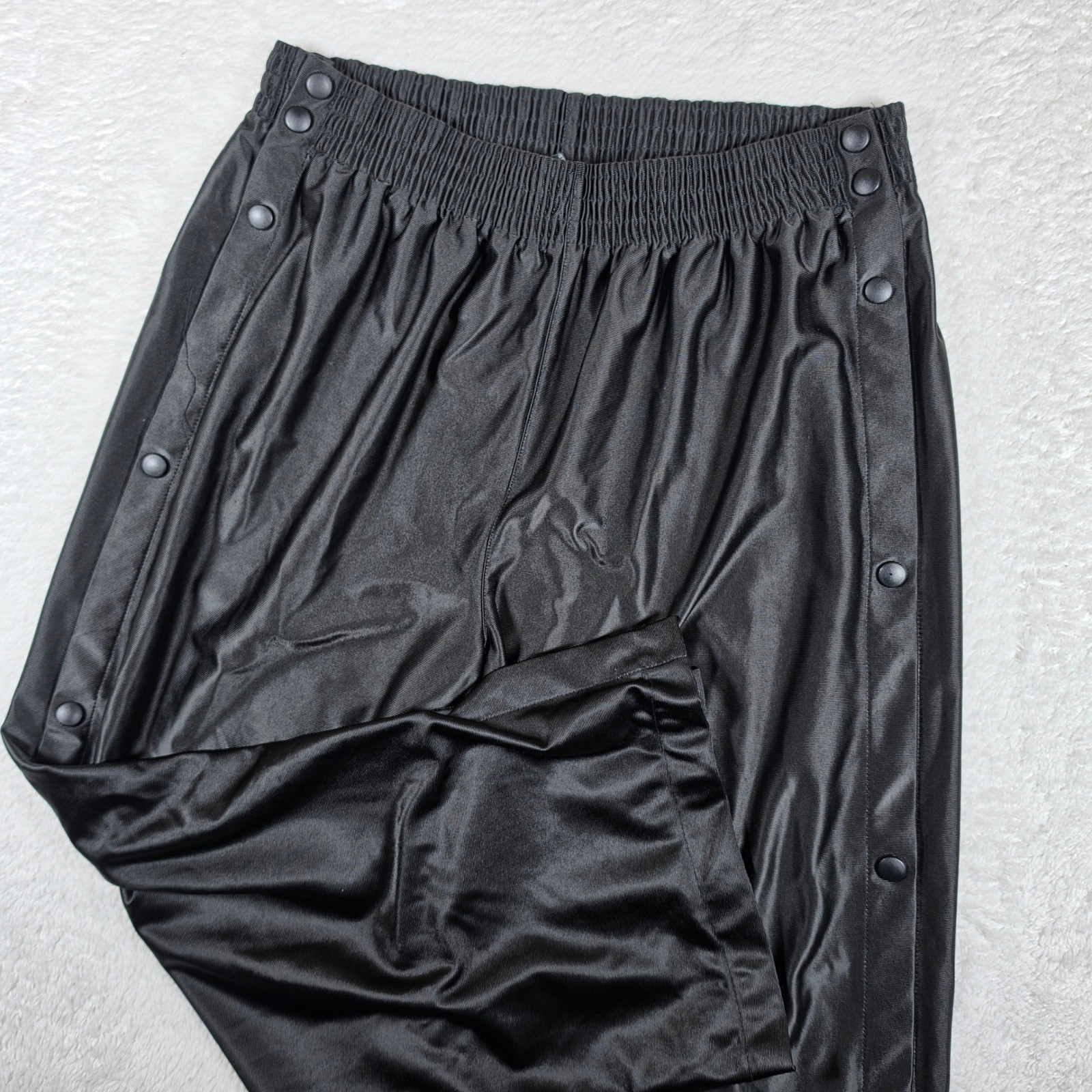 Nike Team Pants Mens L Black Snap Side Tearaway Track 90s Sportswear