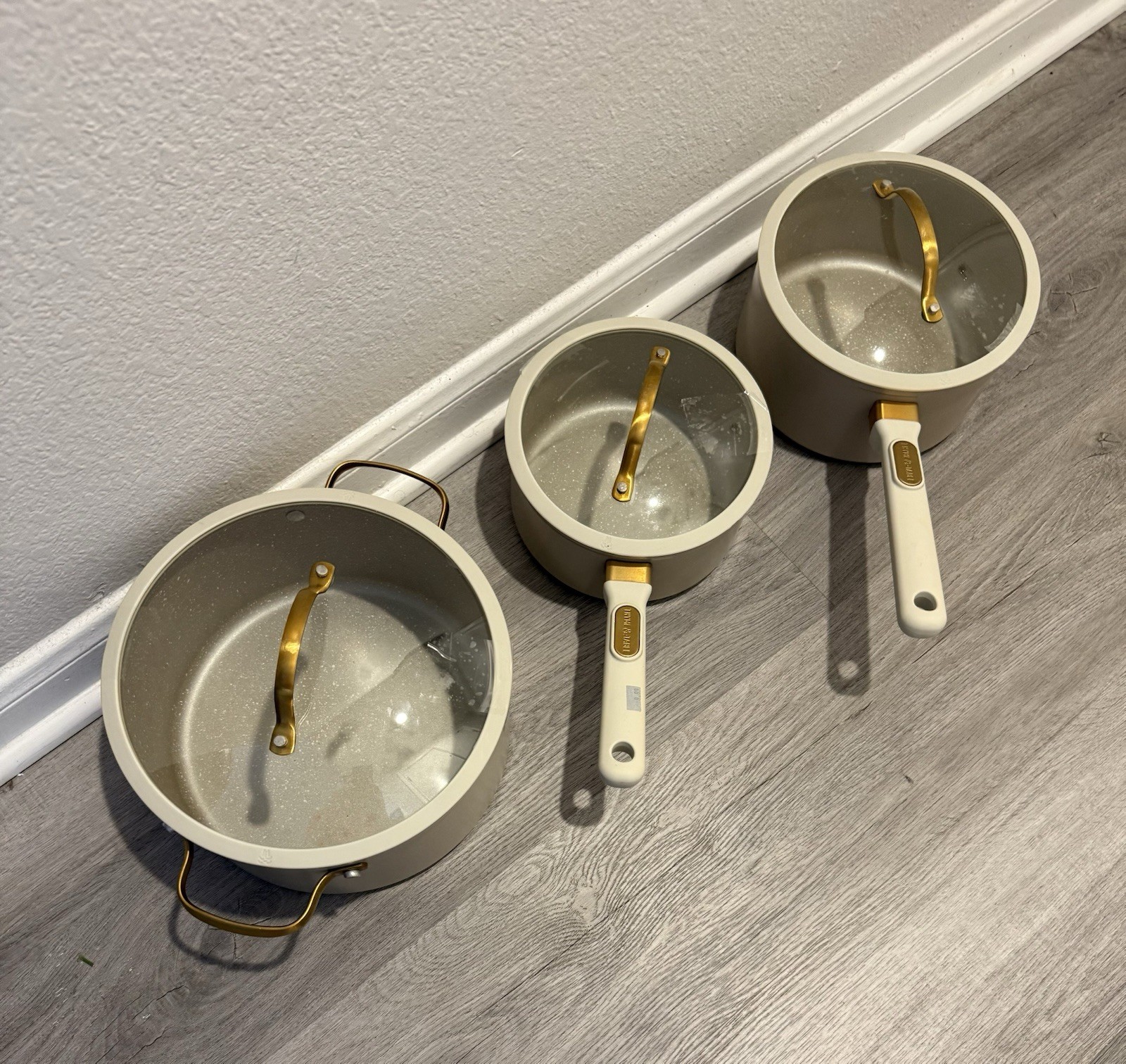 Thym & Table Granite 3 Pcs Ceramic Nonstick Cookware Tube & Gold Thym & Table Granite 3 Pcs Ceramic Nonstick Cookware Tube & Gold