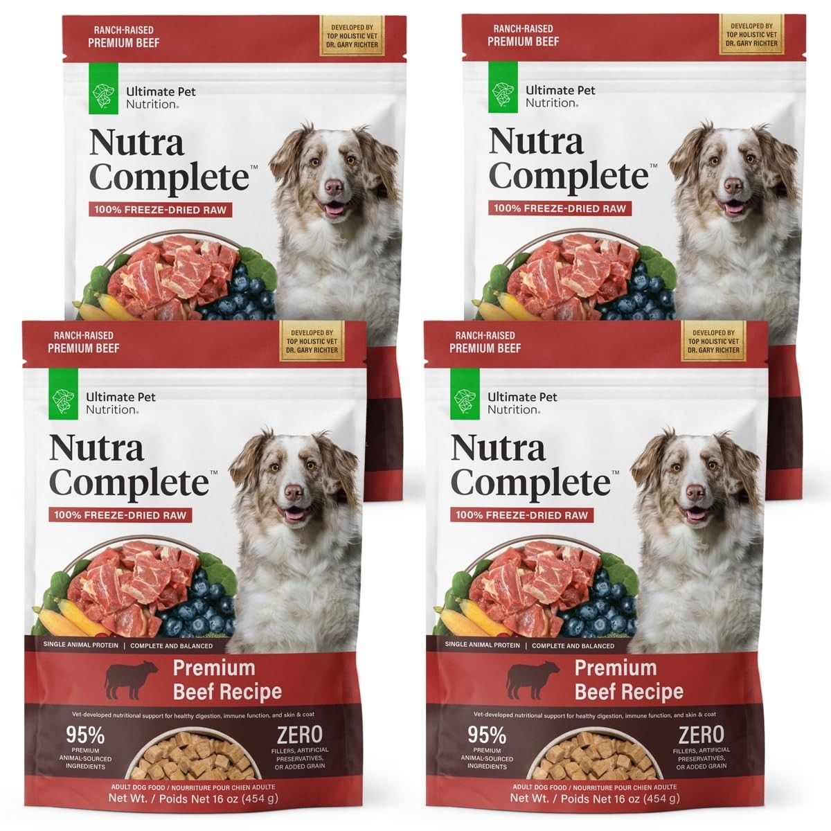 ULTIMATE PET NUTRITION Nutra Complete Freeze-Dried Dog Food, Beef - 1 lb x 4pack ULTIMATE PET NUTRITION Nutra Complete Freeze-Dried Dog Food, Beef - 1 lb x 4pack