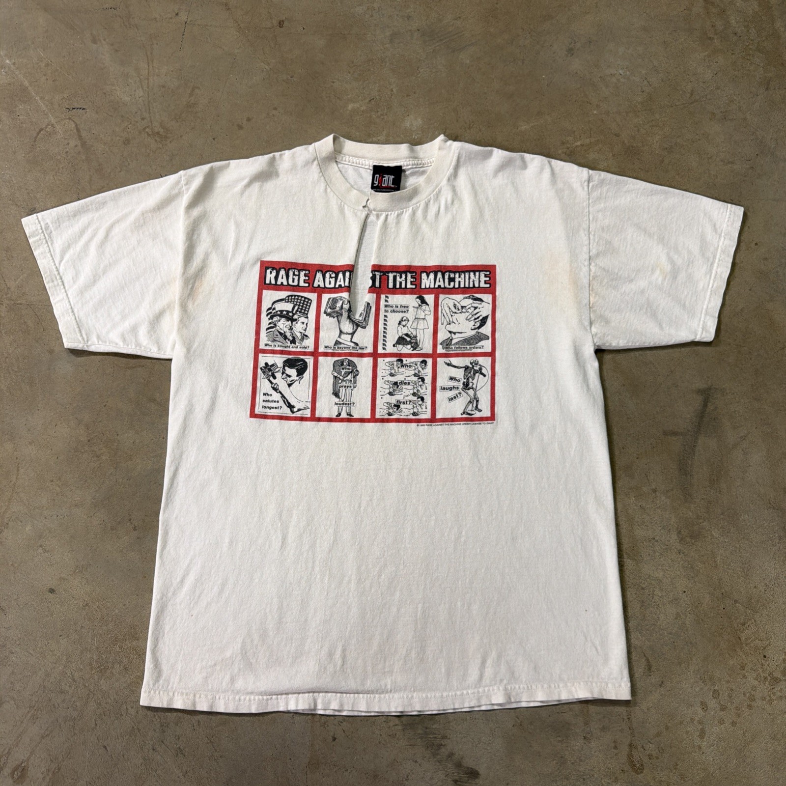 Vintage Rage Against The Machine Shirt Mens XL White 90s 1999 Album Covers Band