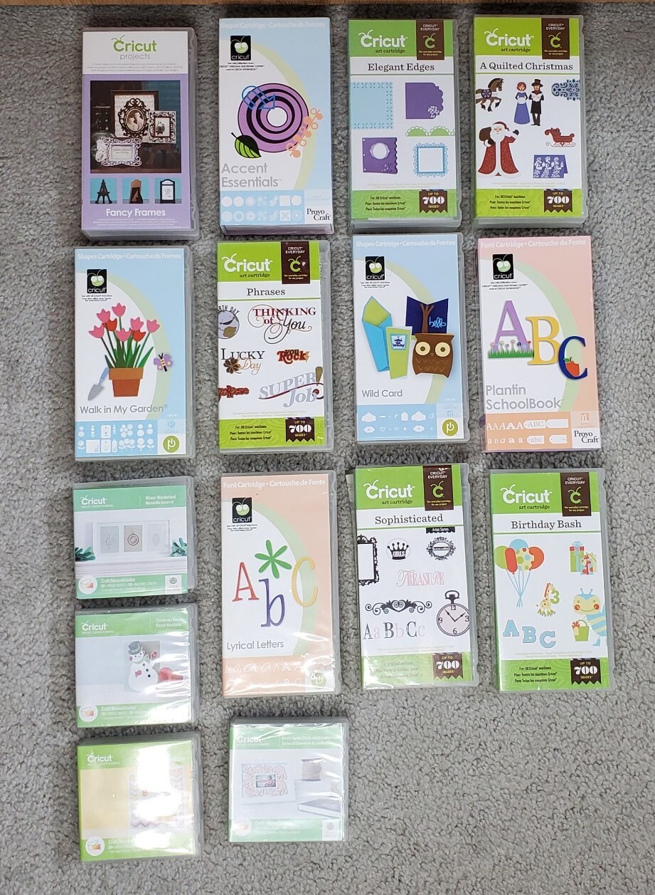 Cricut Art Cartridges HUGE Lot 15 Total Fast 