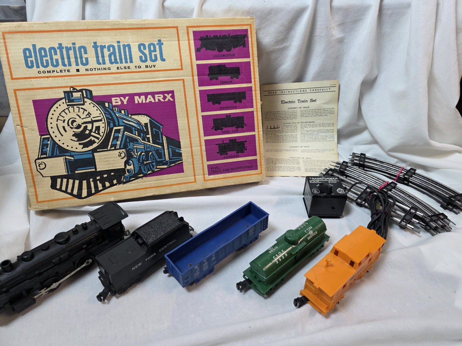 Vintage Marx O/027 Gauge 490 0-4-0 Steam Locomotive Train Set Runs P3
