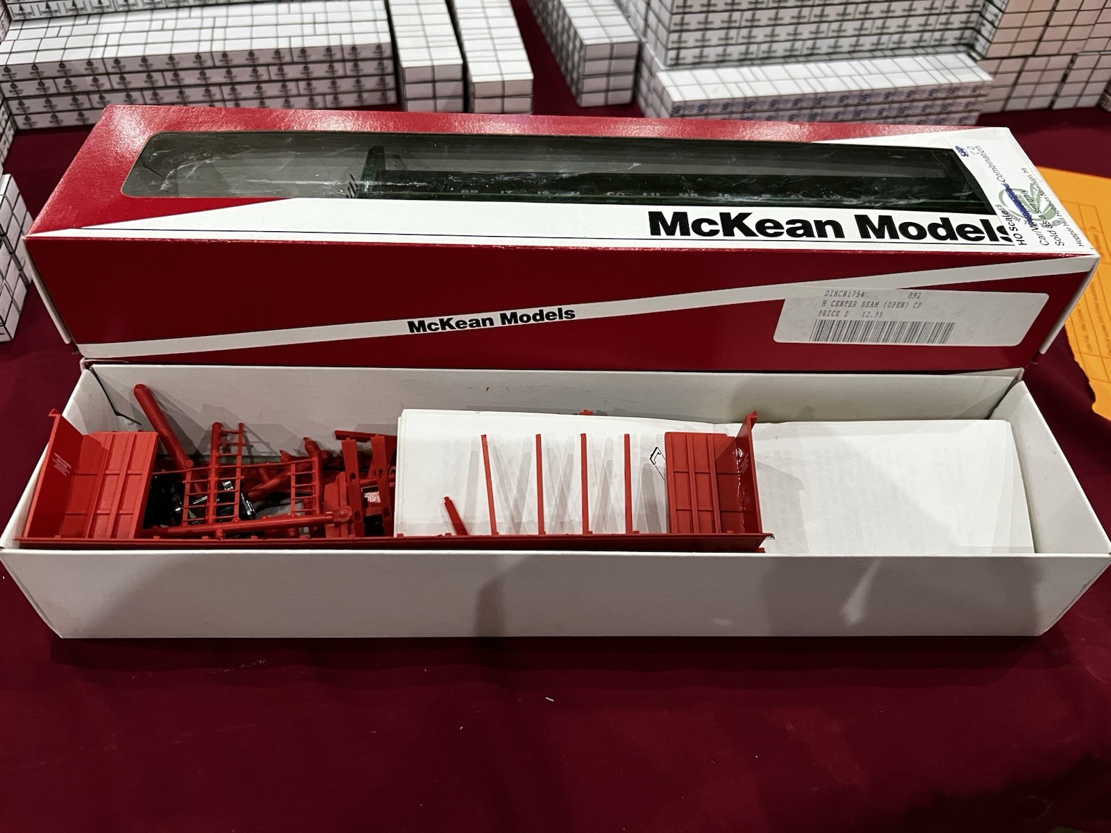 McKean Models HO Gauge CP 63\' Centerbeam Flat Car Partially Assembled