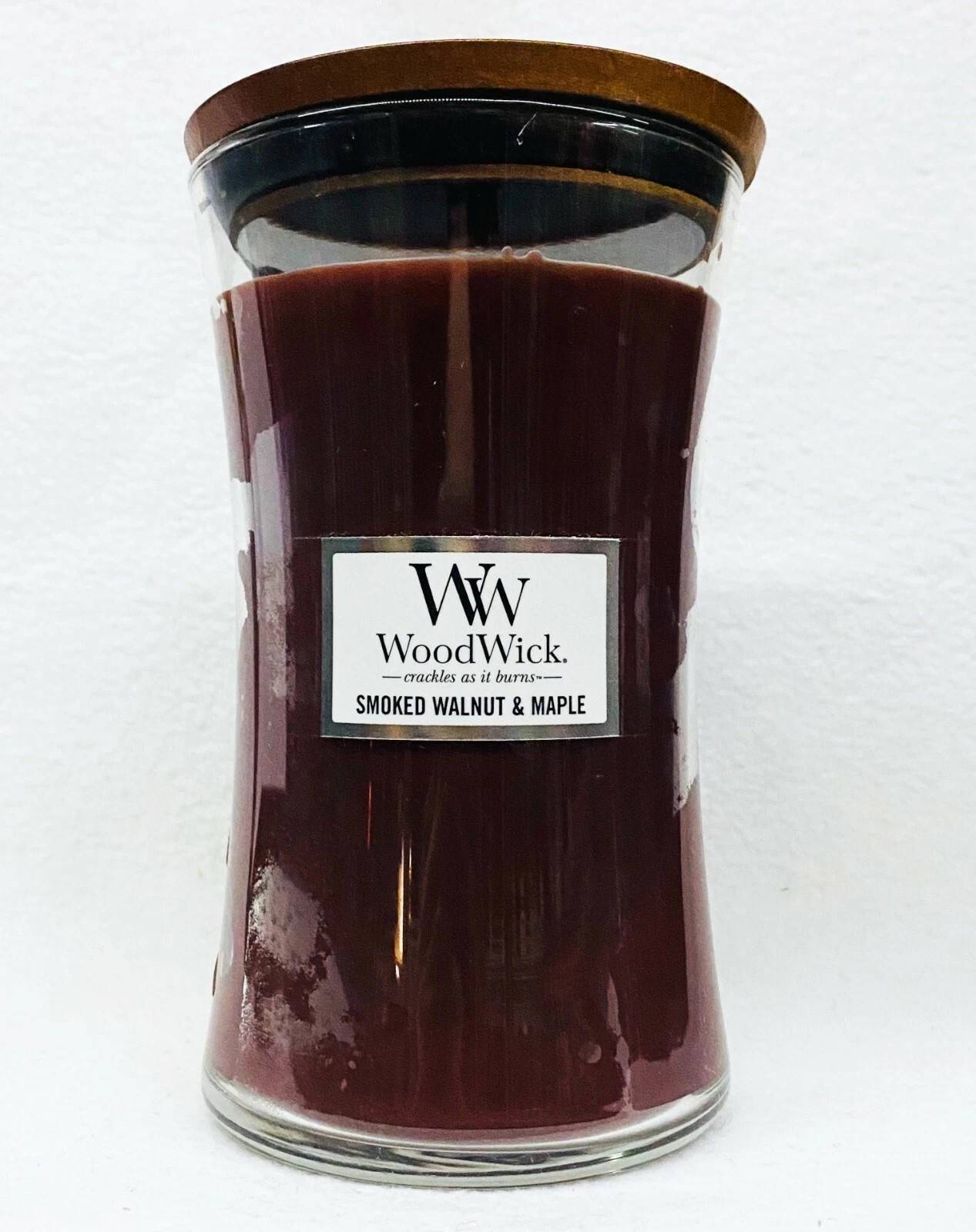 WoodWick SMOKED WALNUT & MAPLE Large Jar Candle 21.5 oz