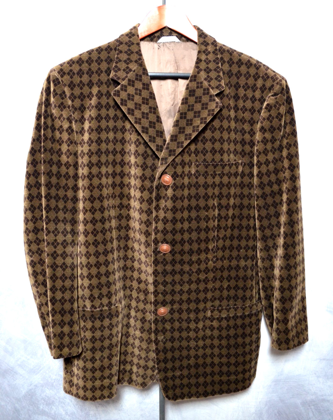 INSANE Versace Istante Velour Argyle Suit 50IT Brown Monogram Zeus Vintage 80\'s