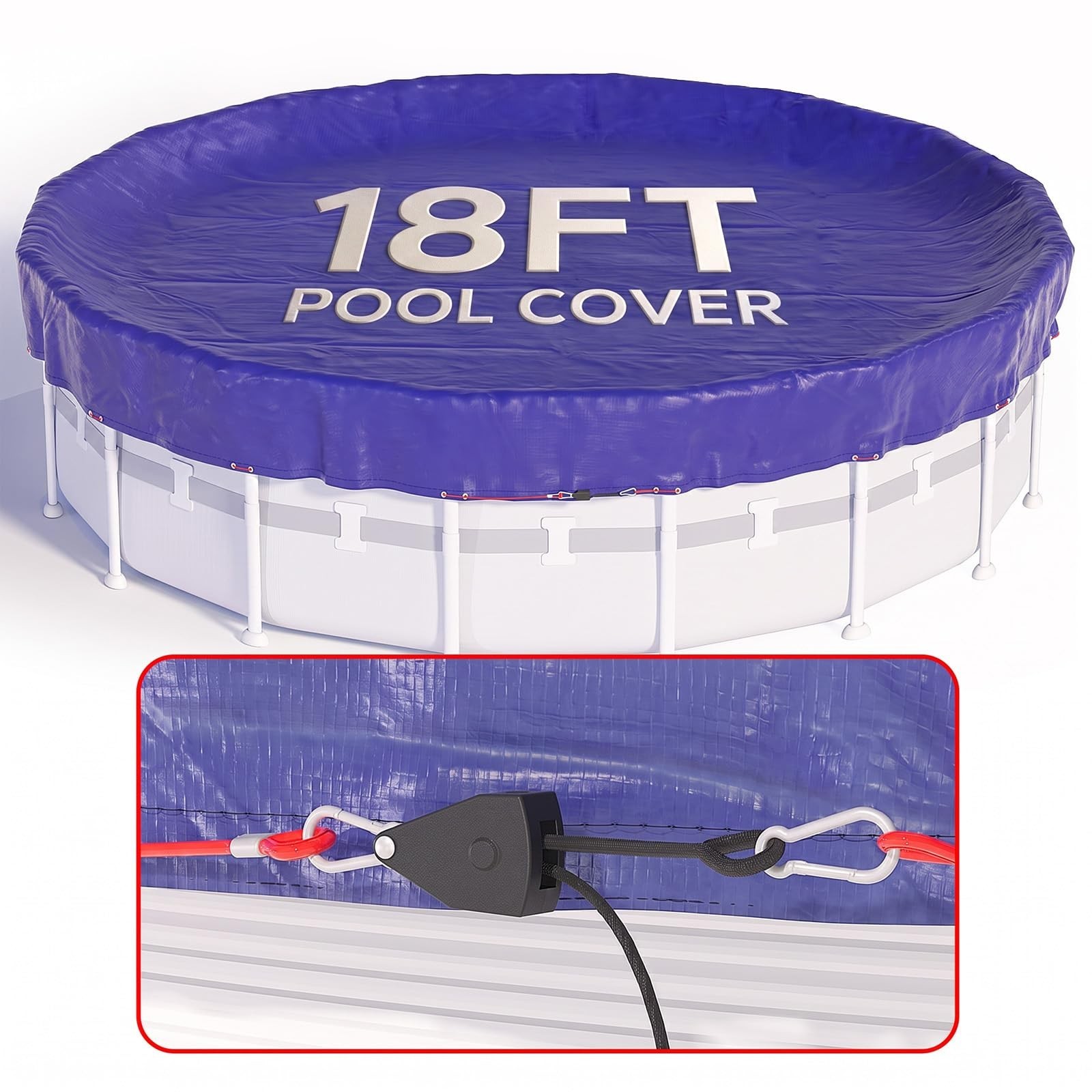 18 FT round Pool Cover  2025 Upgraded ] above Ground Pool Cover Heavy Duty