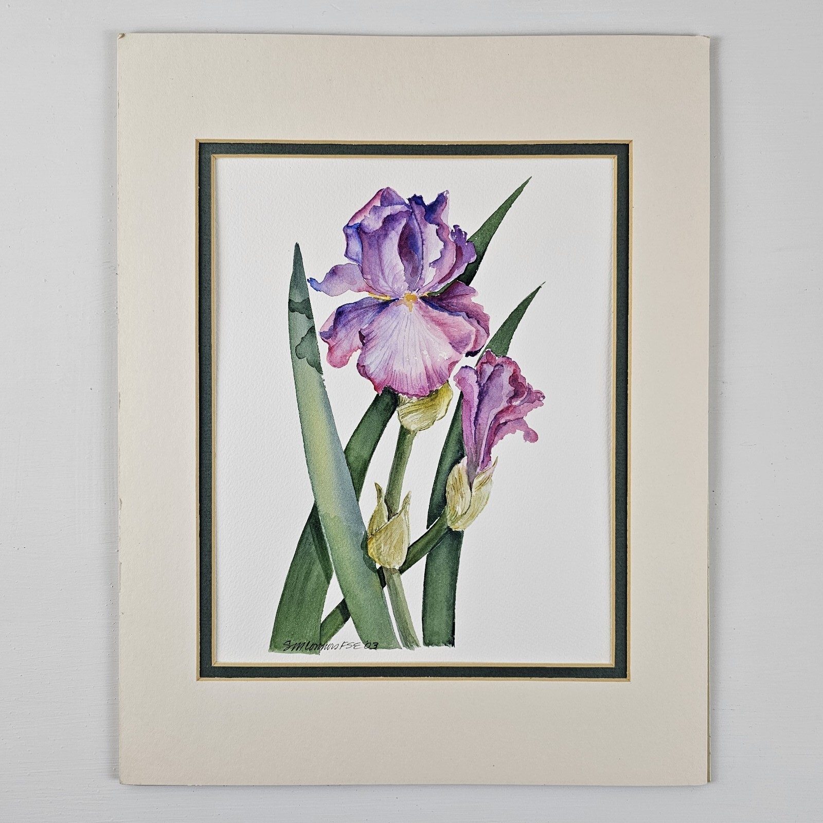 ART - Signed Sister Mary Connors Original Watercolor Painting 14x11 Iris By Nun ART - Signed Sister Mary Connors Original Watercolor Painting 14x11 Iris By Nun