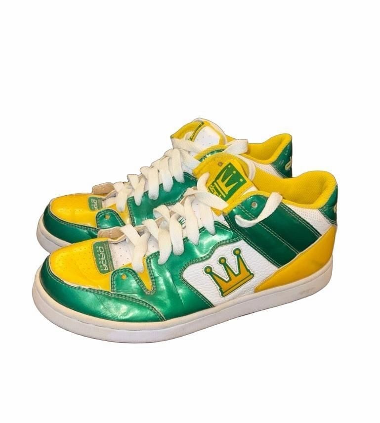 Dada Supreme Green Yellow Retro Basketball Skate Sneakers Men’s 9.5 Y2K