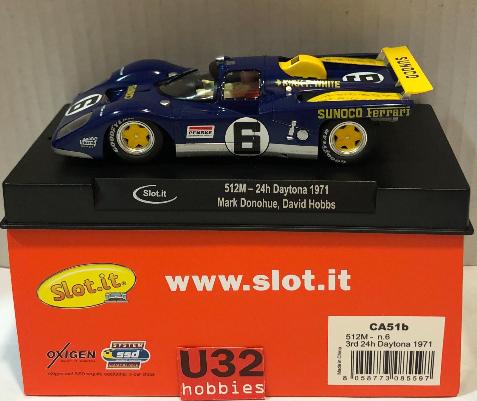 Slot Car Slot.It Ca51B Ferrari 512M #6 24H Daytona 1971 Sunoco M.Donohue-D.Hobbs