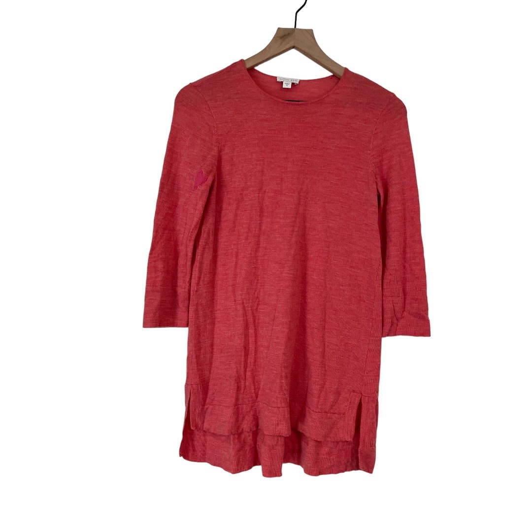 J Jill Womens 100% Merino Wool Tunic Sweater Pink Size XS
