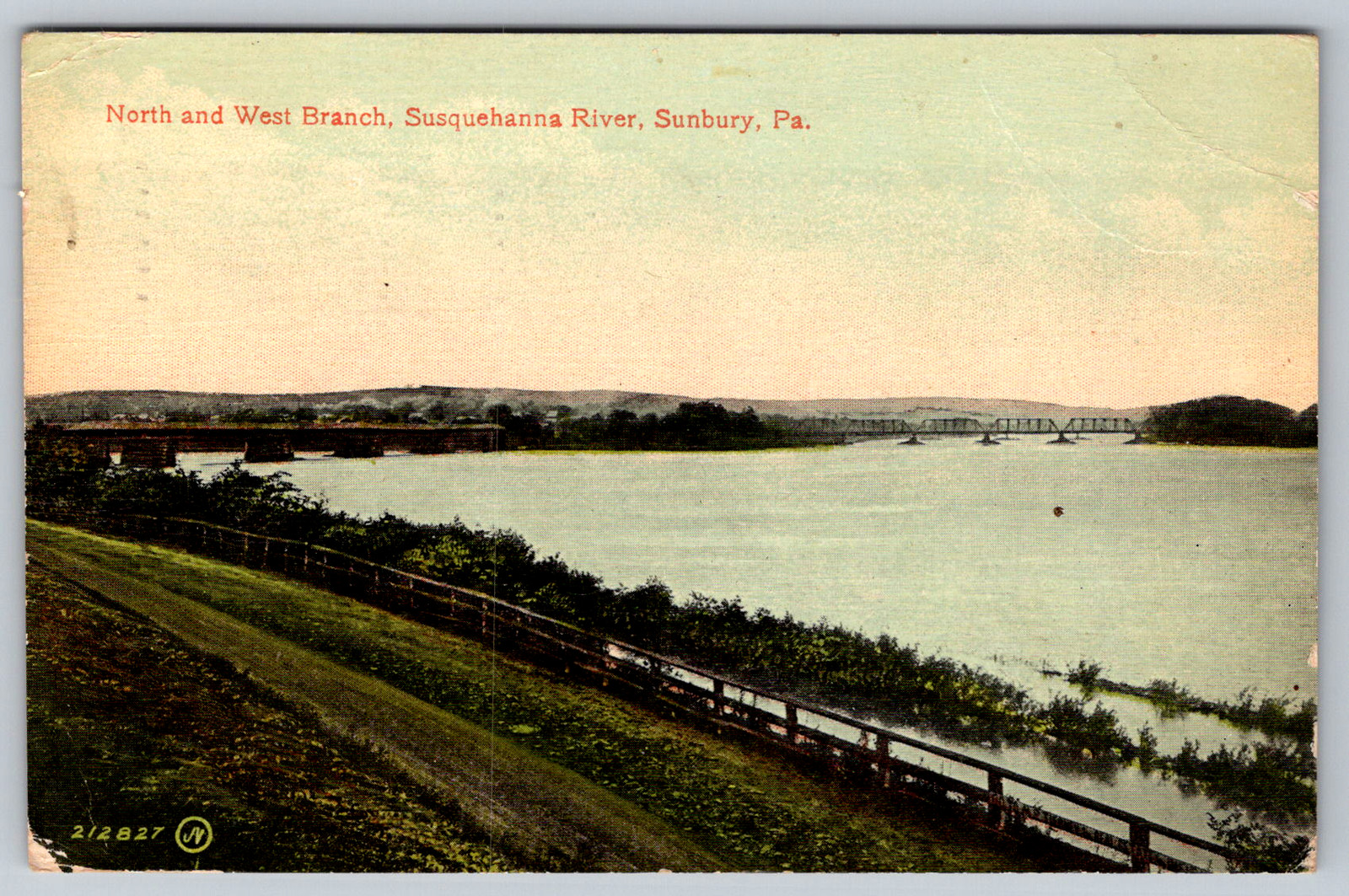 c1910s North West Branch Susquehanna River Sunbury PA Antique Postcard c1910s North West Branch Susquehanna River Sunbury PA Antique Postcard