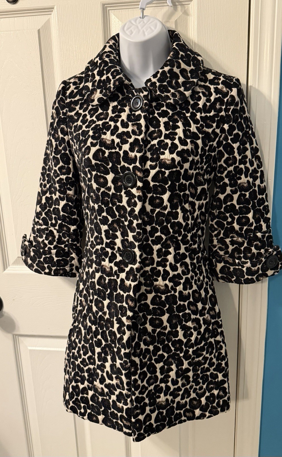 Forever Twenty One 21 Leopard Cheetah Coat Jacket Winter Small Y2K Pinup Retro