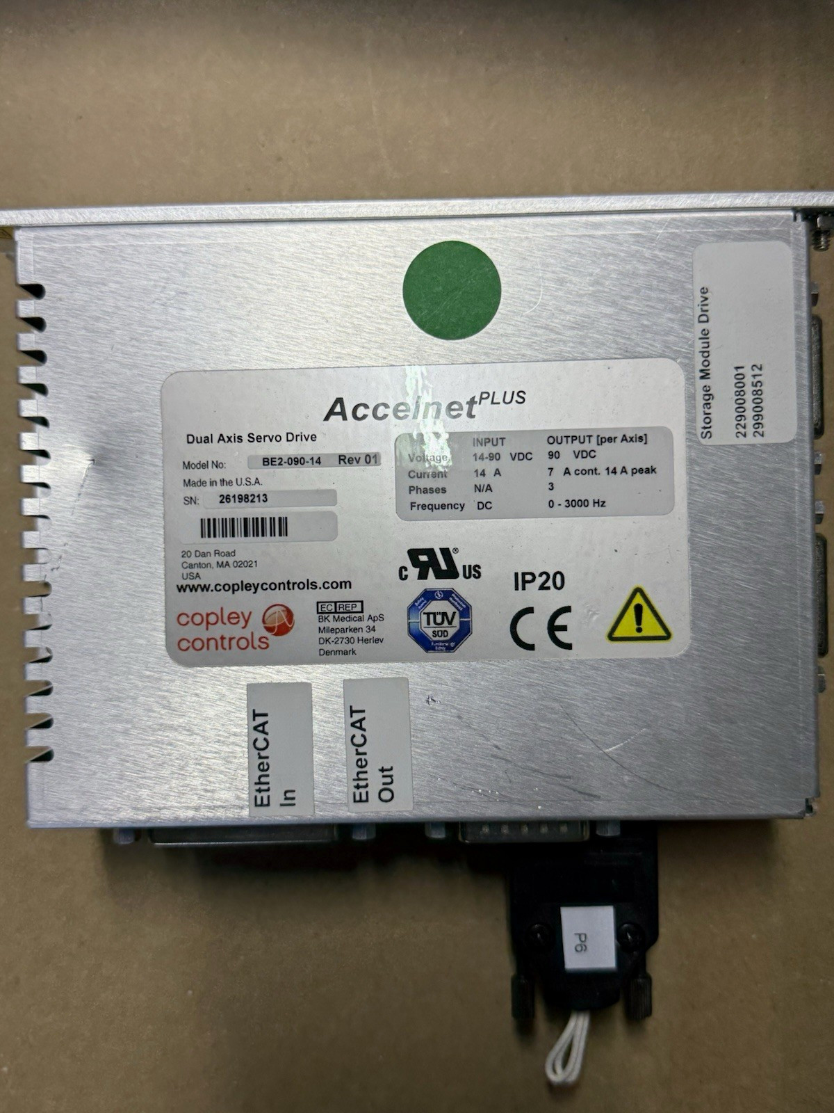 Copley Controls Accelnet Plus BE2-090-14 Dual Axis Servo Drive EtherCAT 14-90VDC