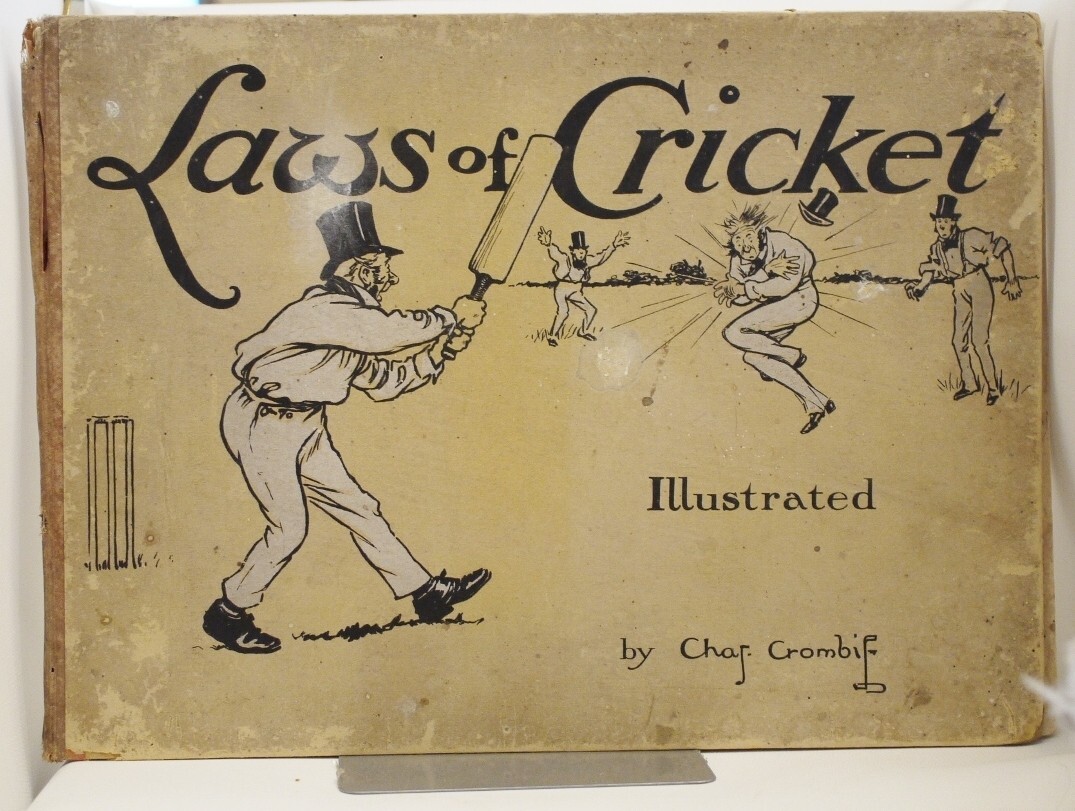 * Rare * Charles Crombie Laws of Cricket 1907 12 Comical Coloured Illustrations