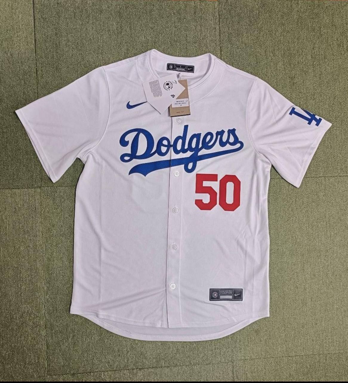 NWT Men's Los Angeles Dodgers Mookie Betts #50 Nike White Home Replica Jersey