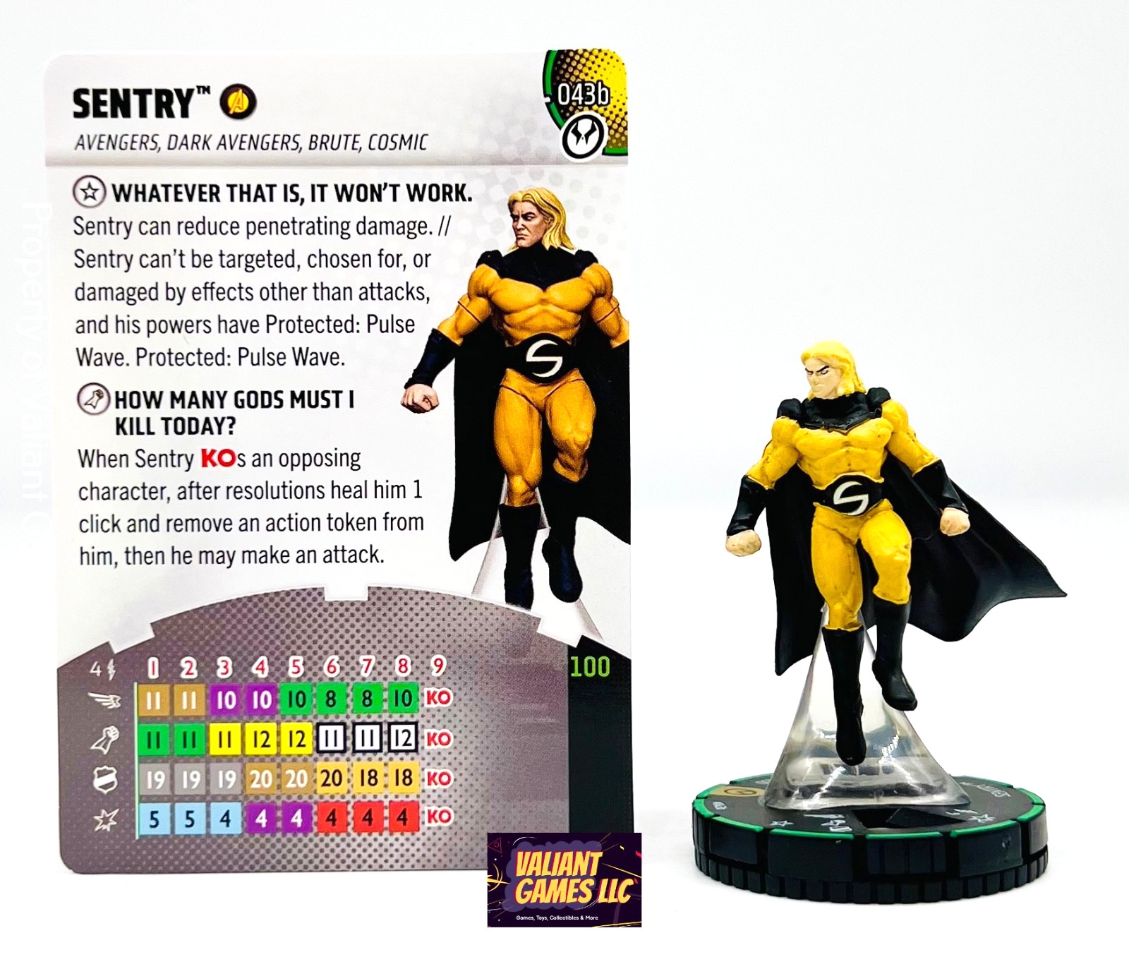 Marvel Heroclix Sentry #043b w/ Card Thunderbolts Set
