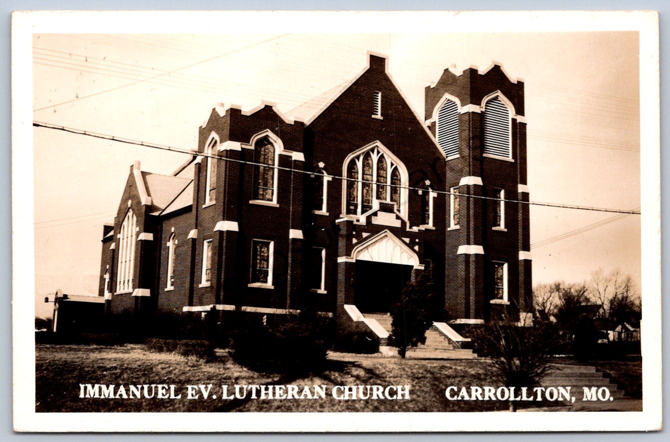 K45/ Carrollton Missouri RPPC Postcard c40s Immanuel Ev. Lutheran Church 192 K45/ Carrollton Missouri RPPC Postcard c40s Immanuel Ev. Lutheran Church 192