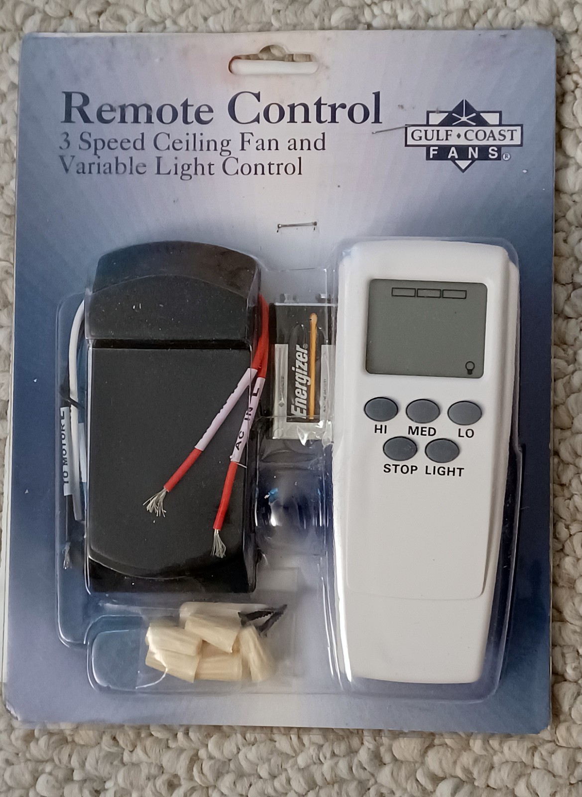 Gulf Coast 3 speed Ceiling Fan & Variable Light Control Remote Control Kit Gulf Coast 3 speed Ceiling Fan & Variable Light Control Remote Control Kit