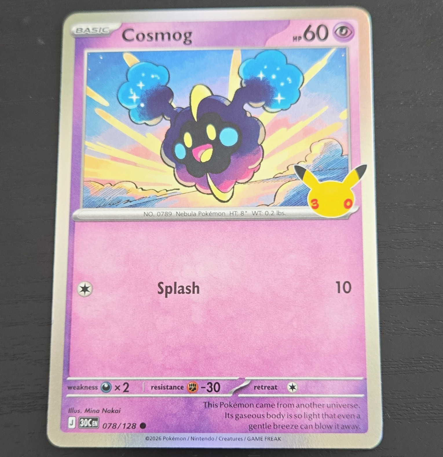 Cosmog 078/128 30th Celebration Anniversary Basic Cosmog 078/128 30th Celebration Anniversary Basic