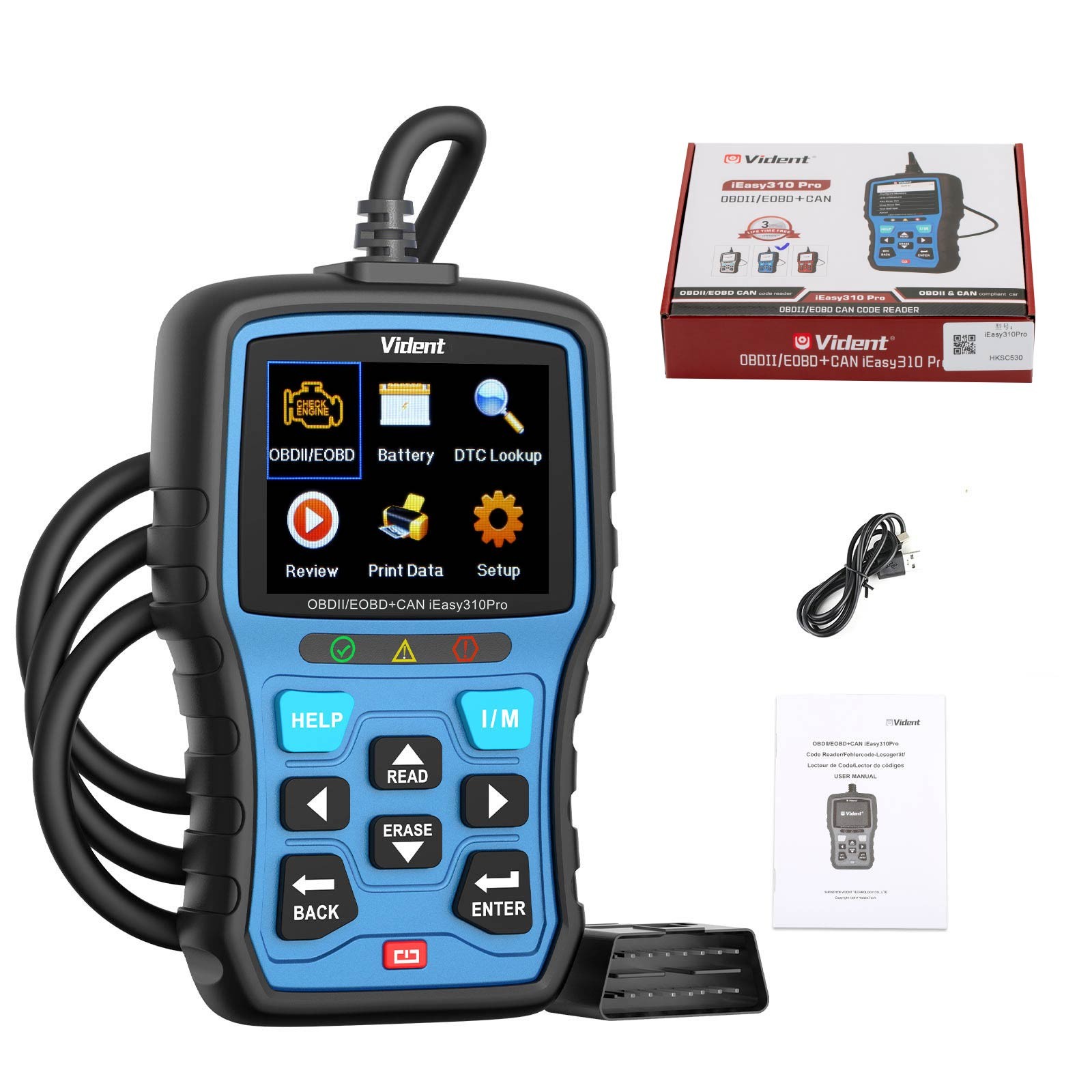 Vident iEasy310Pro CAN OBDII/EOBD Scanner Code Read Live Data View Freeze Frame