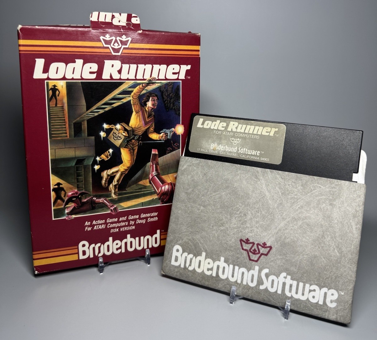 VTG 1983 Lode Runner Atari Computer Broderbund Software Big Box Disk Game - RARE