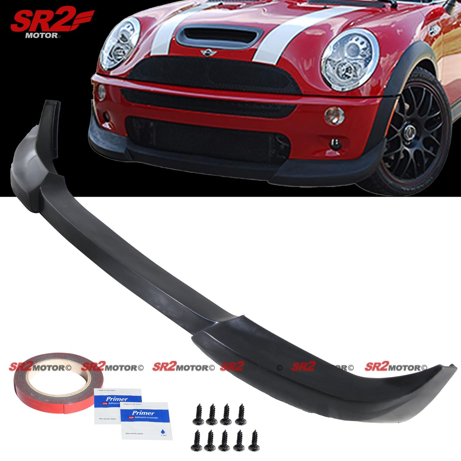 For 2002-2006 Mini Cooper S R50 R52 R53 PU Front Body Bumper Lip Spoiler Kit