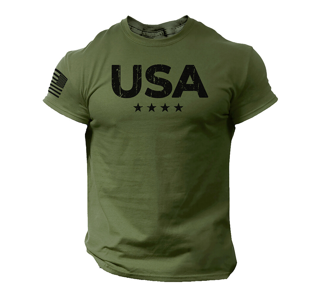 USA Stars Flag Men T Shirt American Gym Workout Cotton Tee USA Stars Flag Men T Shirt American Gym Workout Cotton Tee