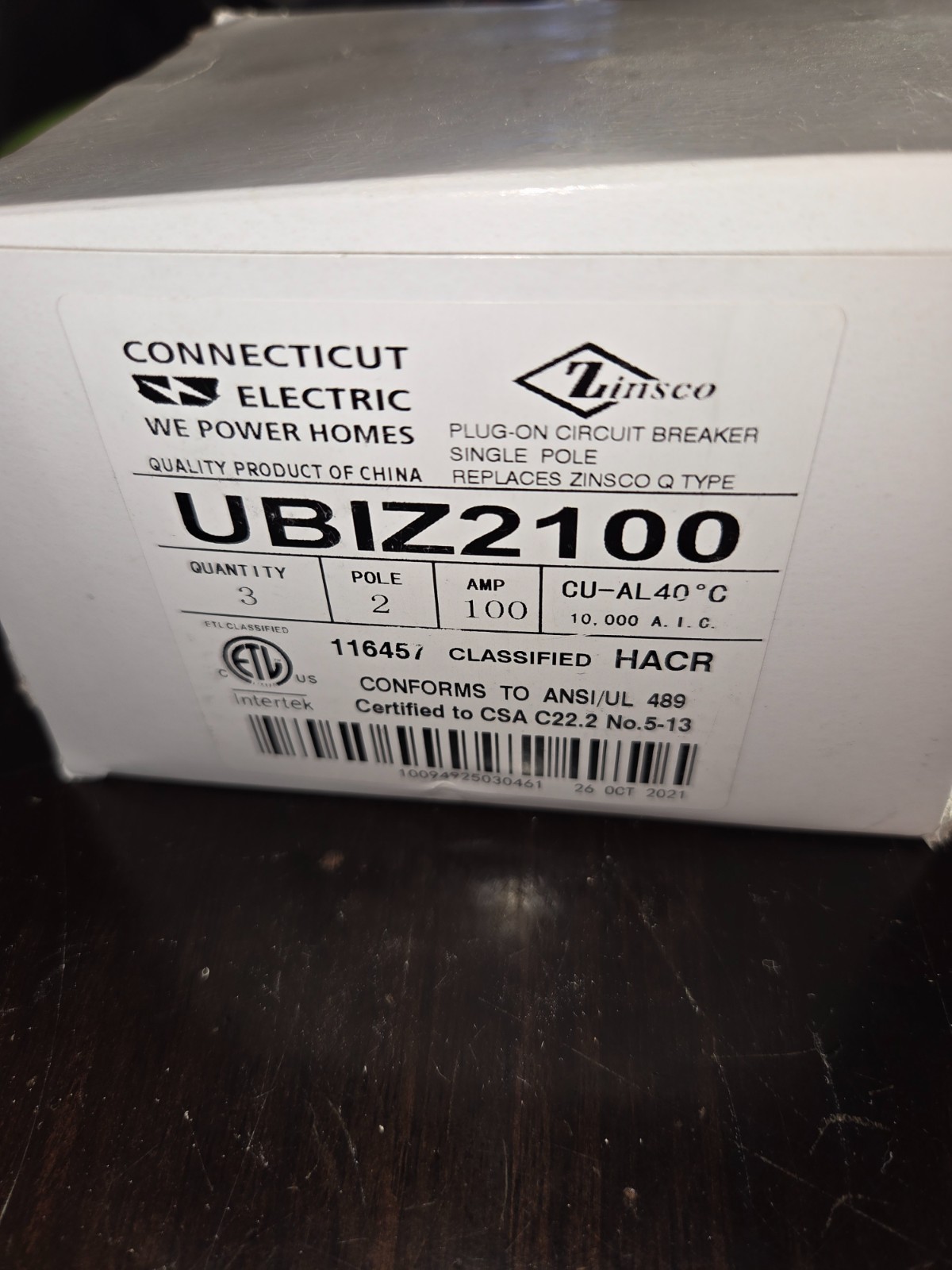 CONNECTICUT UBIZ2100   Circuit Breaker 3-pack