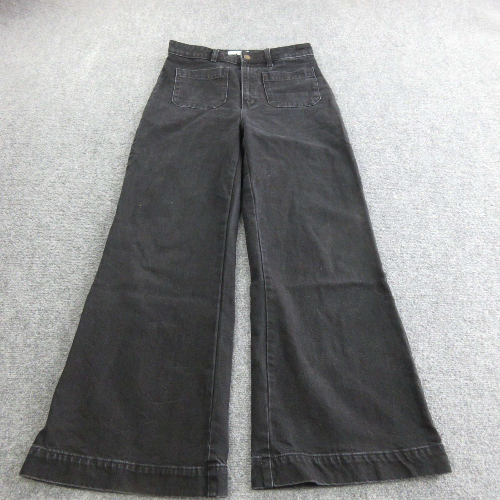 ROLLA\'S Jeans Womens 29 Charcoal Wash Black High Rise Wide Leg Relaxed Denim