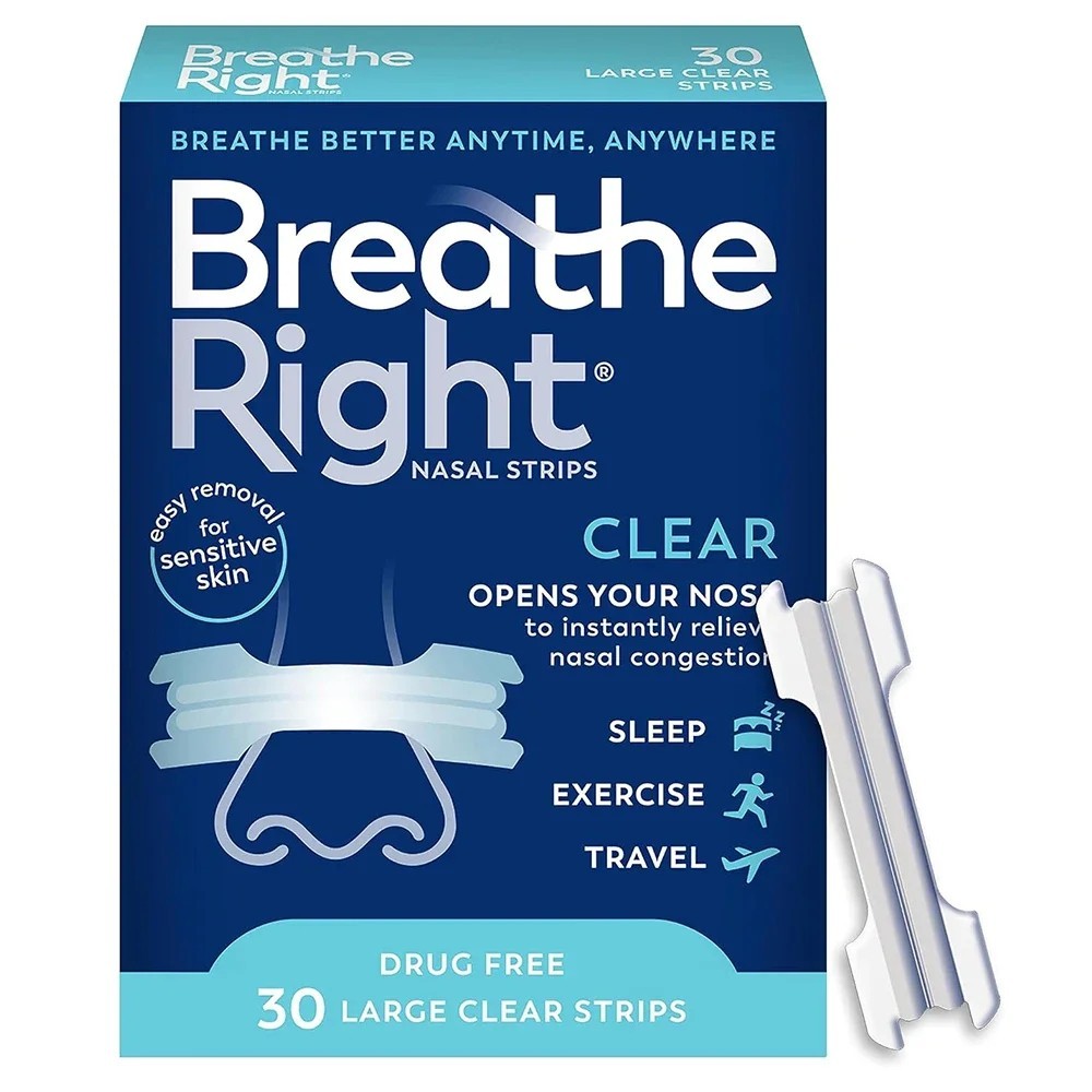 Breathe Right Extra Strength Nasal Strips - 90 ct Clear For Allergies, Snoring