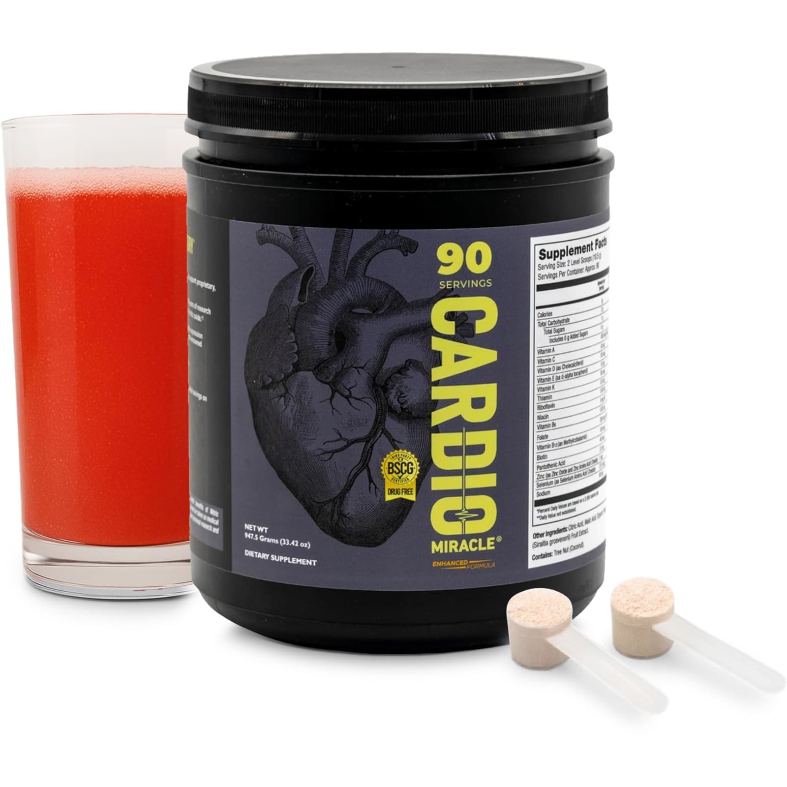 Cardio Miracle Nitric Oxide Supplement 2.09 Pound Mixed Berry 90 Servings