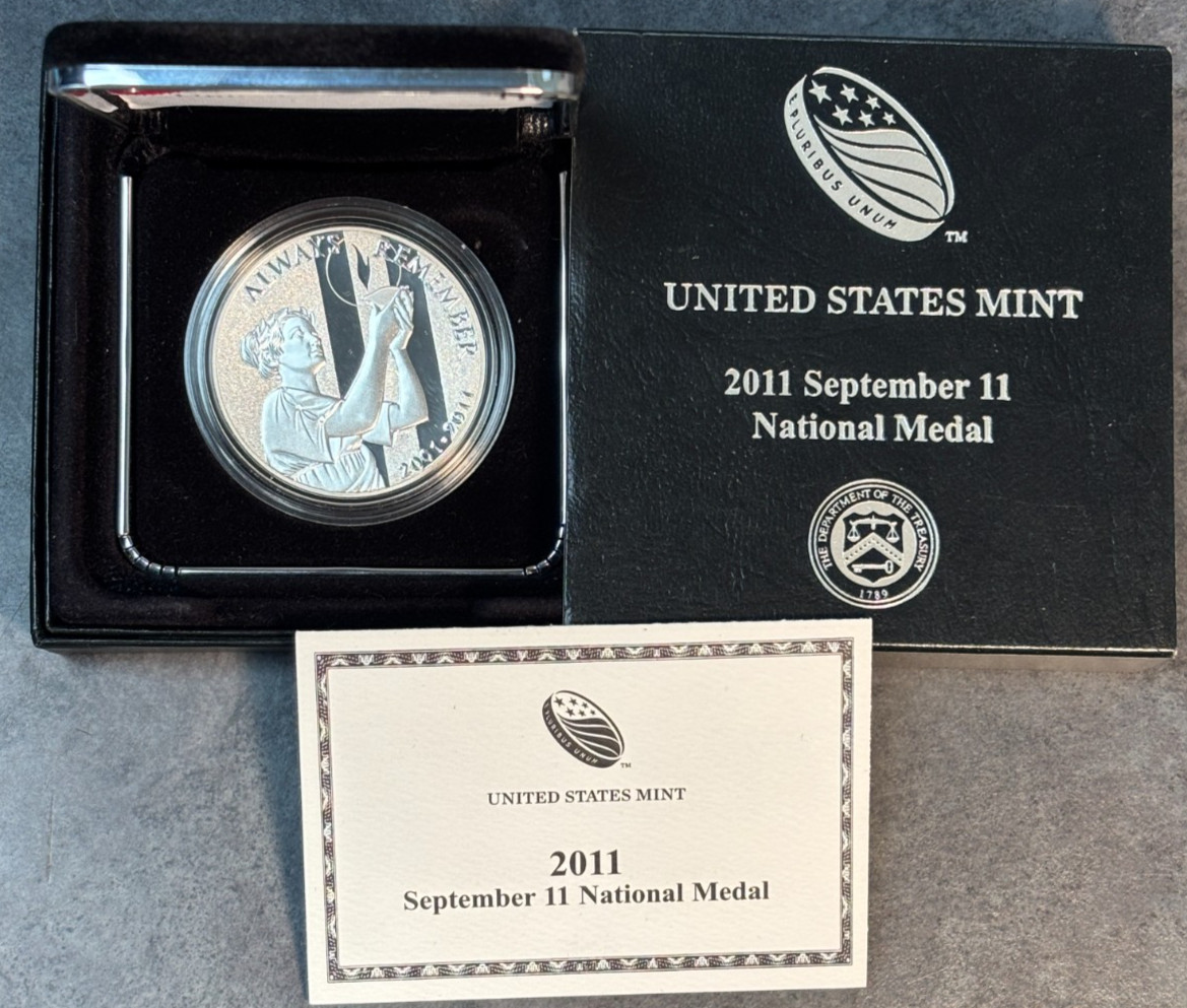 2011 W September 9 11 National Silver 1 oz Medal In OGP Box & COA