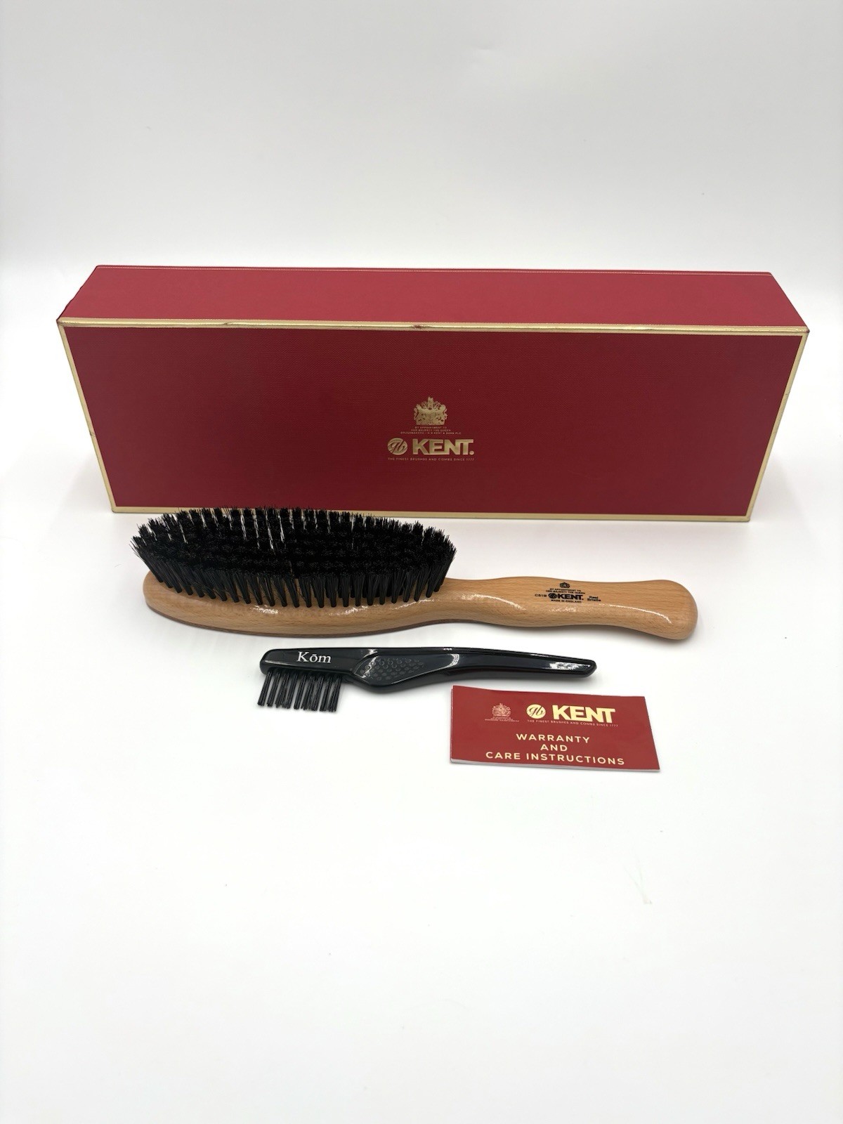 G.B.Kent Medium Bristle Oval Hair Brush, Black, High Quality Pig Bristle, NIB
