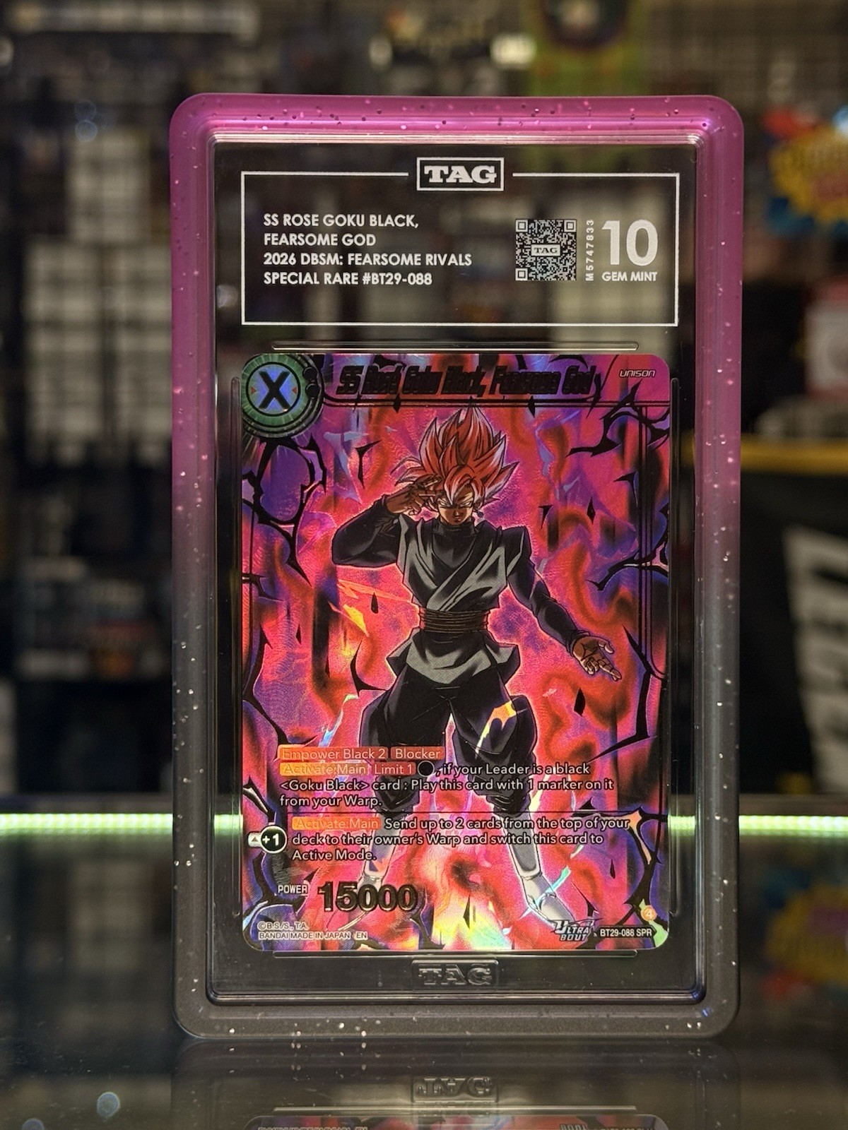 2026 DBS Fearsome Rivals BT29-088 SS Rose Goku Black TAG 10 SPR Foil GEM MINT 2026 DBS Fearsome Rivals BT29-088 SS Rose Goku Black TAG 10 SPR Foil GEM MINT