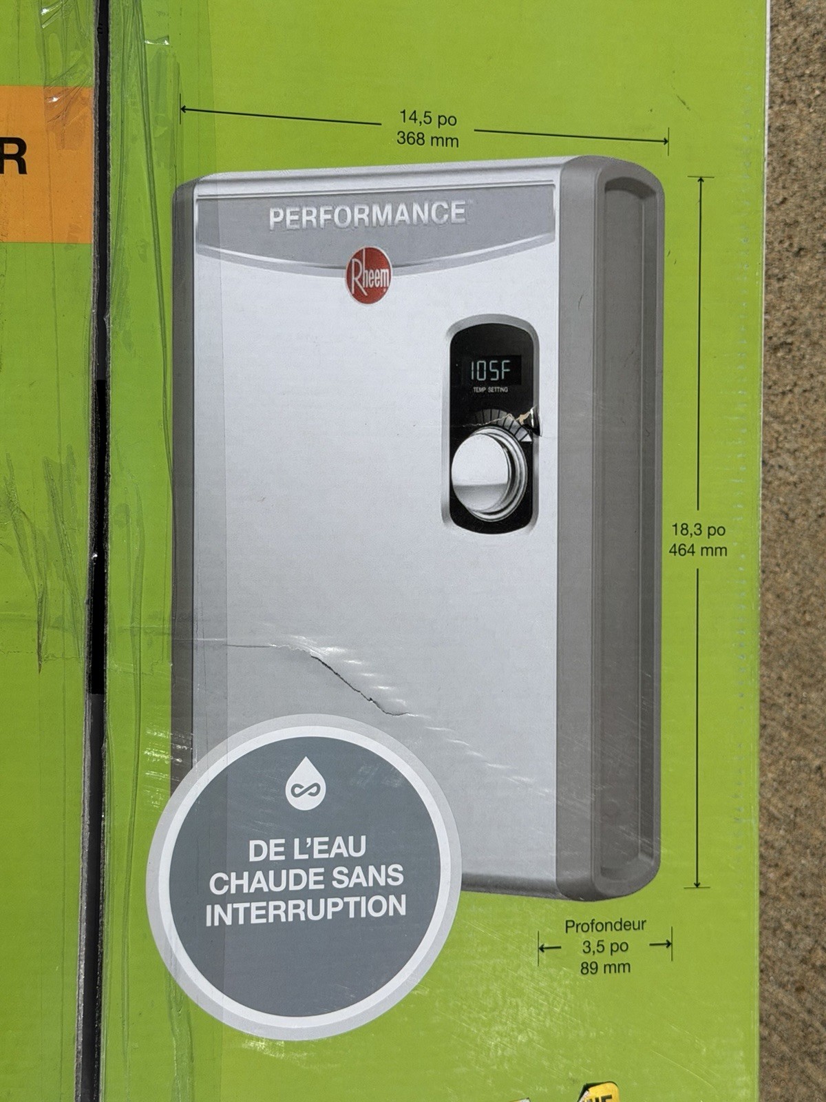 RHEEM RTEX-18 Tankless Electric Water Heater 240Vac/60Hz/1Ph RTEX-18