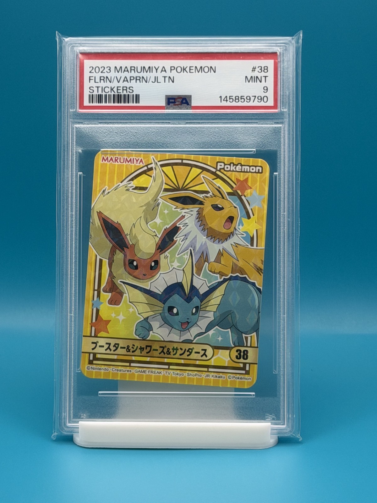 PSA 9 - 2023 MARUMIYA POKEMON FLRN/VAPRN/JLTN STICKER #38 PSA 9 - 2023 MARUMIYA POKEMON FLRN/VAPRN/JLTN STICKER #38