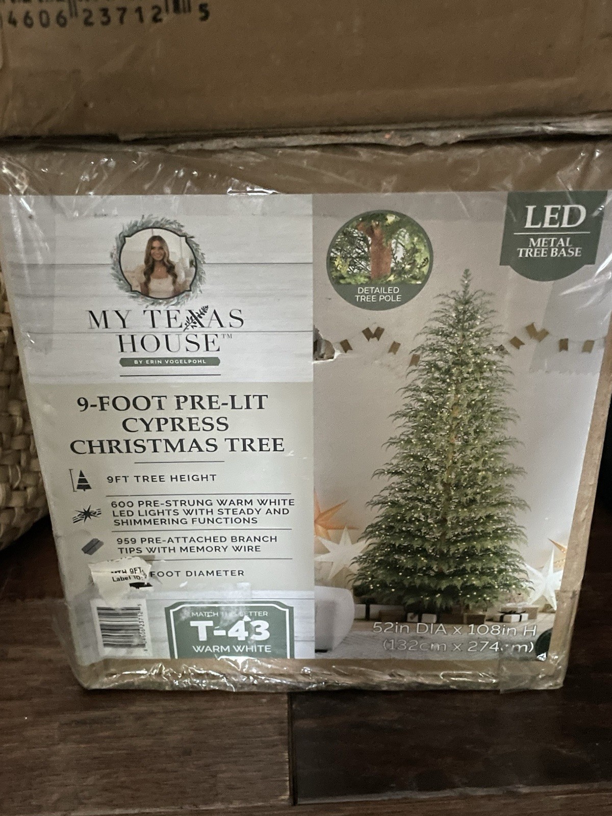 My Texas House  HTF  9 Ft Pre Lit Cypress Tree Christmas 600 LED Twinkle Lights